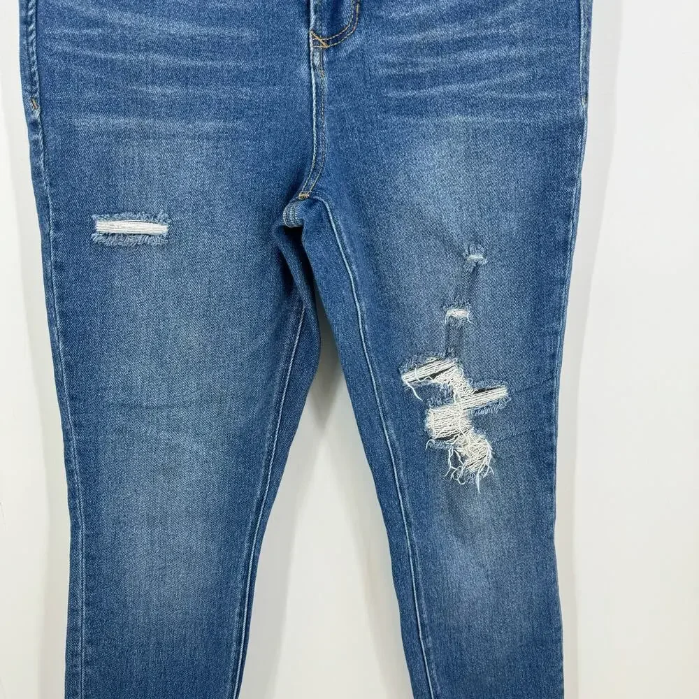 Dear John Jeans Size 27 4 Olivia High Rise Skinny Distressed Stretch Boho Preppy - Picture 3 of 9